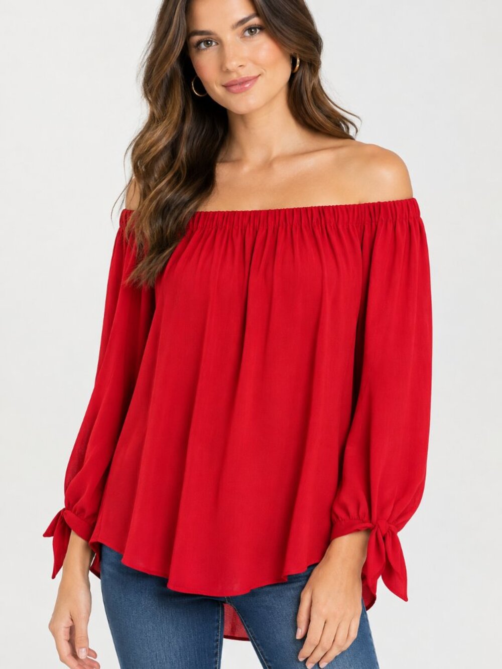 Express Off-Shoulder Red Blouse Size Large